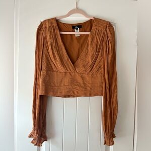 Lulus orange, long-sleeved crop top